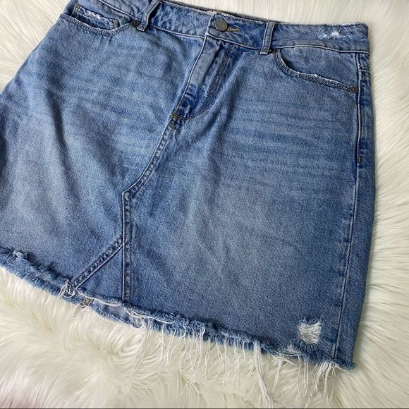 PAIGE Alethea Mid-Rise Distressed Jean Skirt - Picture 5 of 10